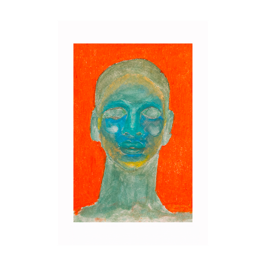 BRONZE STATUE - Oil Pastels on 200 g/m2 paper