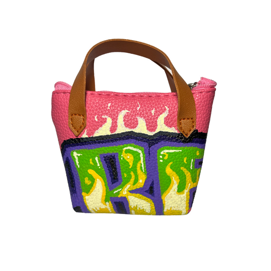 1/1 Neon Pink Mini Bag GRAFF BAG - Hand Painted