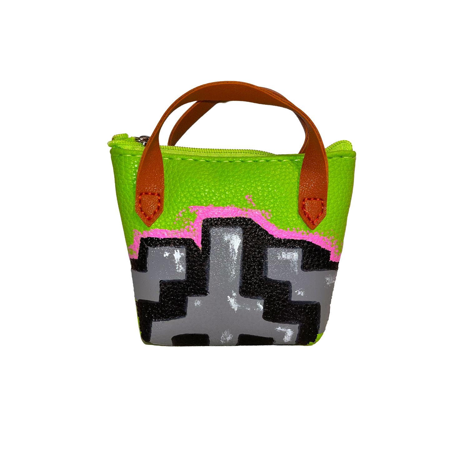 1/1 Neon Green Mini Bag REWOZISLIKE® - Edizione Limitata (GRAFF BAG) Hand-Painted