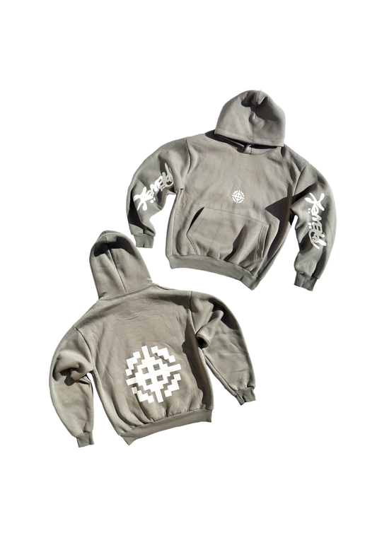 SET COORDINATO REWOZISLIKE © Completo Felpa + Pantalone in Cotone Felpato – Grigio Chiaro